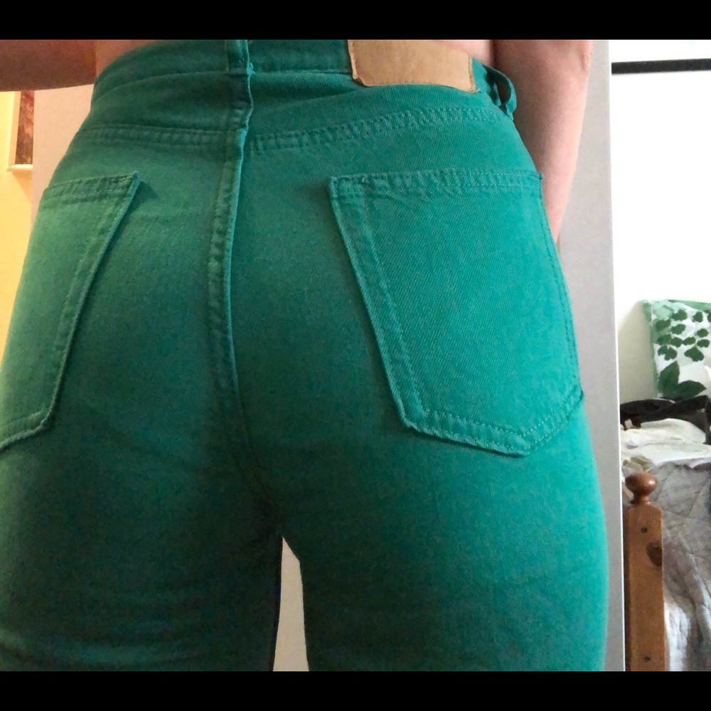 Green mom jeans